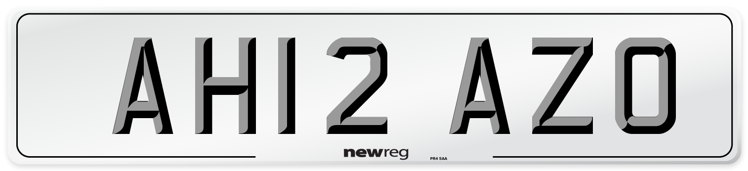 AH12 AZO Number Plate from New Reg